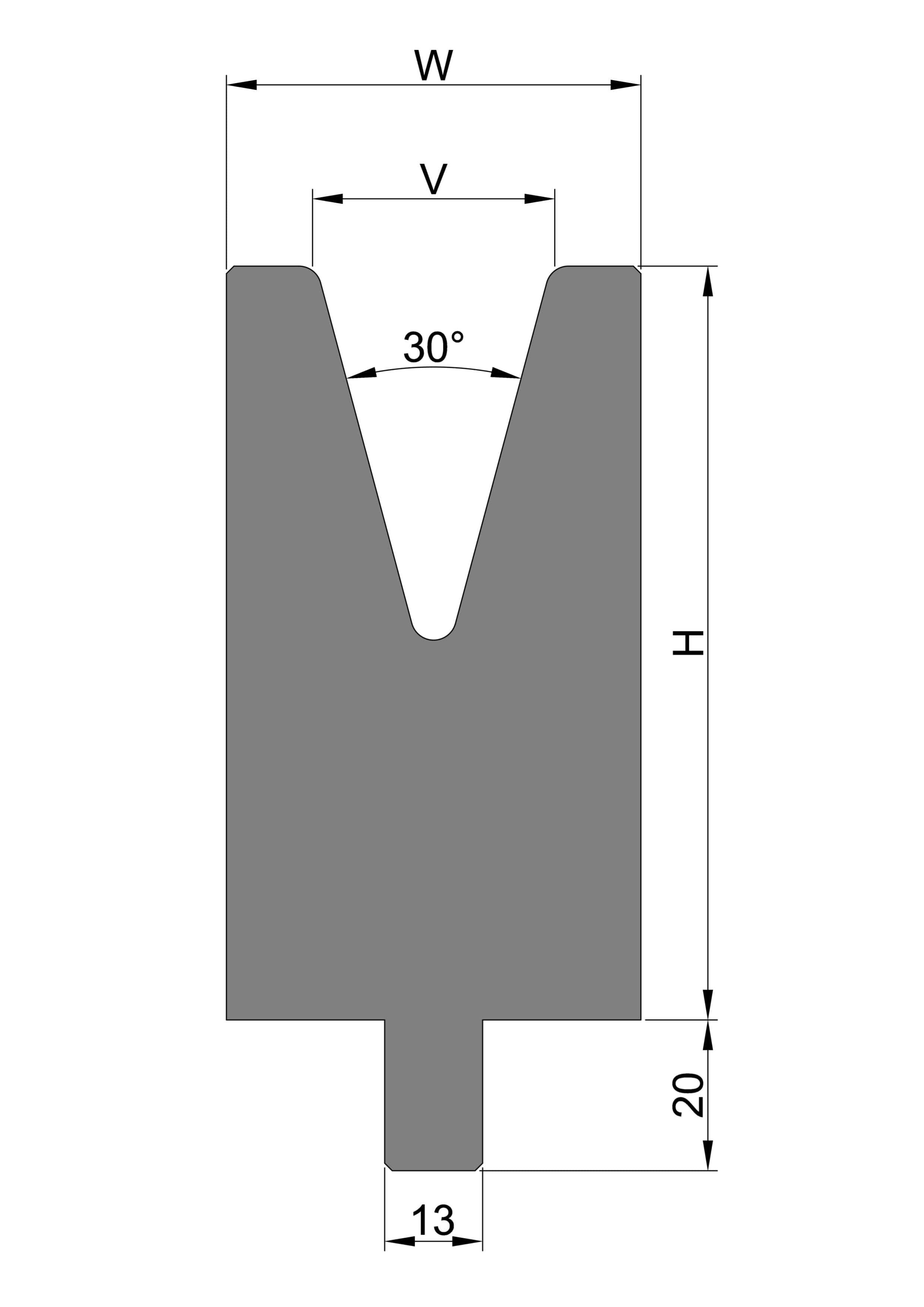 1 'V' Die - 30˚